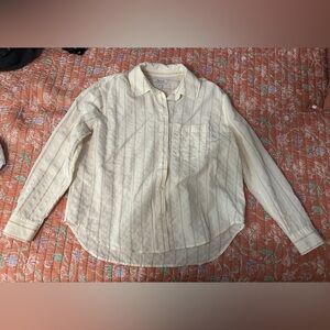 NWOT Madewell Cream Striped Button Down Shirt